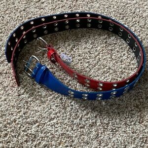 No boundaries belts red and blue